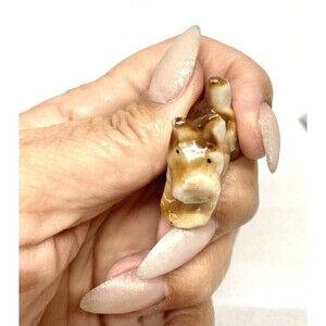 Antique/Vintage Miniature Bone China Scottie Dog, Very Tiny, 1”x1/2” weighs .4oz